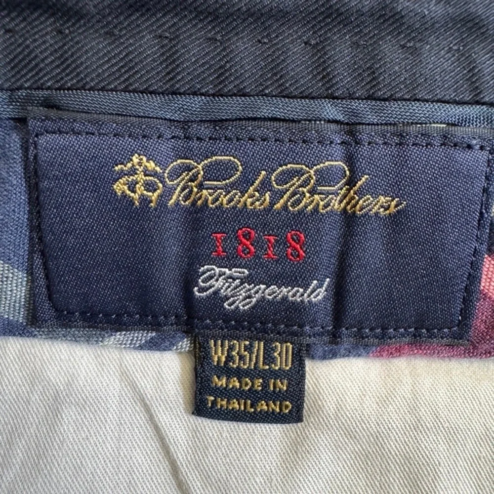 Brooks Brothers 1818 Fitzgerald Navy Blue Cotton Chino Pants Mens 35x30
